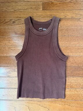 aerie Ribbed Tank Top in Cocoa Brown